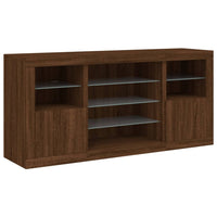 Credenza con Luci LED Rovere Marrone 142,5x37x67 cm 3209092