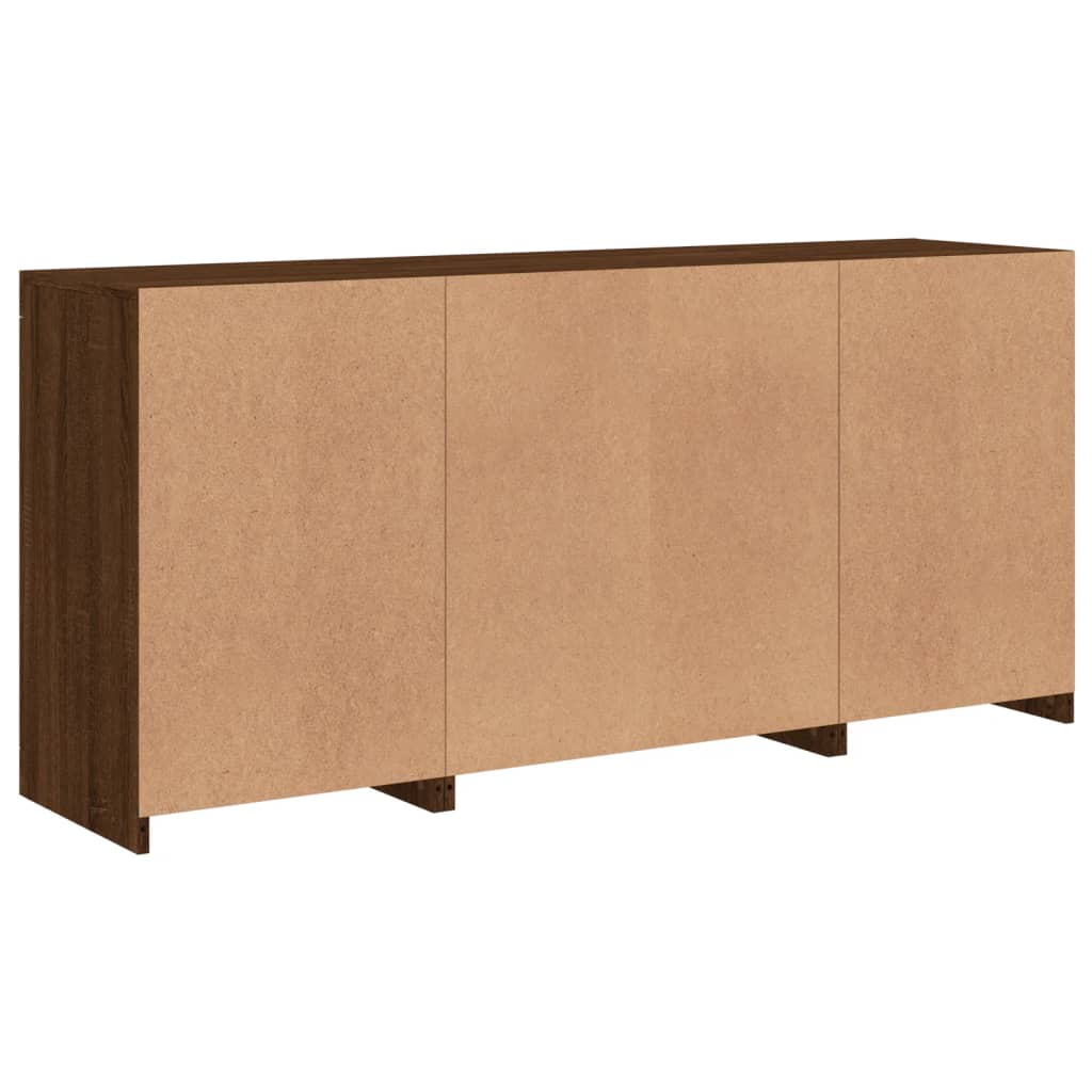 Credenza con Luci LED Rovere Marrone 142,5x37x67 cm 3209092