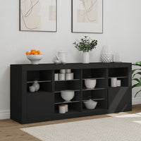 Credenza con Luci LED Nera 163x37x67 cm 3209094