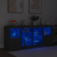 Credenza con Luci LED Nera 163x37x67 cm 3209094