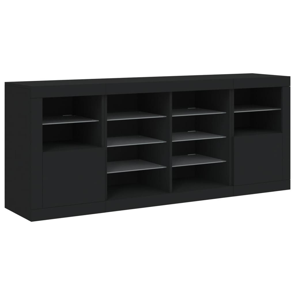 Credenza con Luci LED Nera 163x37x67 cm 3209094