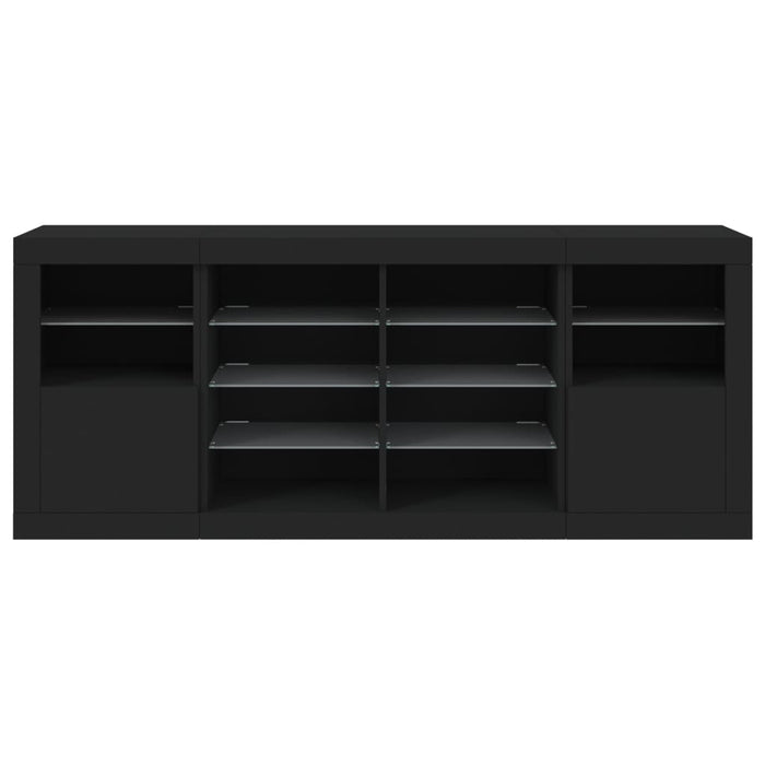 Credenza con Luci LED Nera 163x37x67 cm 3209094