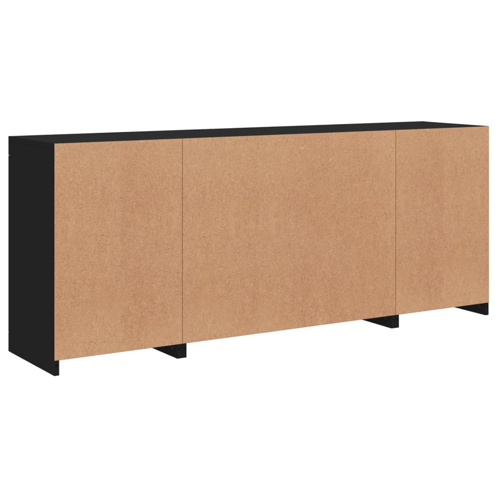 Credenza con Luci LED Nera 163x37x67 cm 3209094