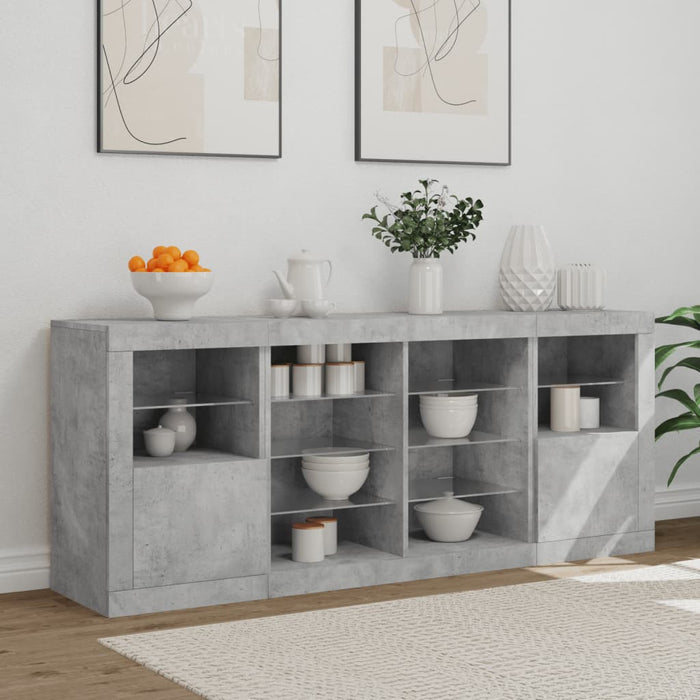 Credenza con Luci LED Grigio Cemento 163x37x67 cmcod mxl 133822