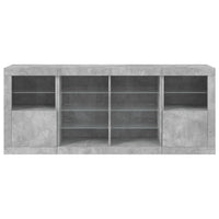 Credenza con Luci LED Grigio Cemento 163x37x67 cm 3209096