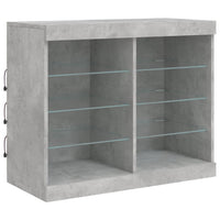 Credenza con Luci LED Grigio Cemento 163x37x67 cm 3209096