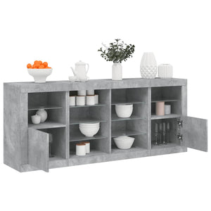 Credenza con Luci LED Grigio Cemento 163x37x67 cmcod mxl 133822