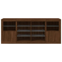 Credenza con Luci LED Rovere Marrone 163x37x67 cm 3209099