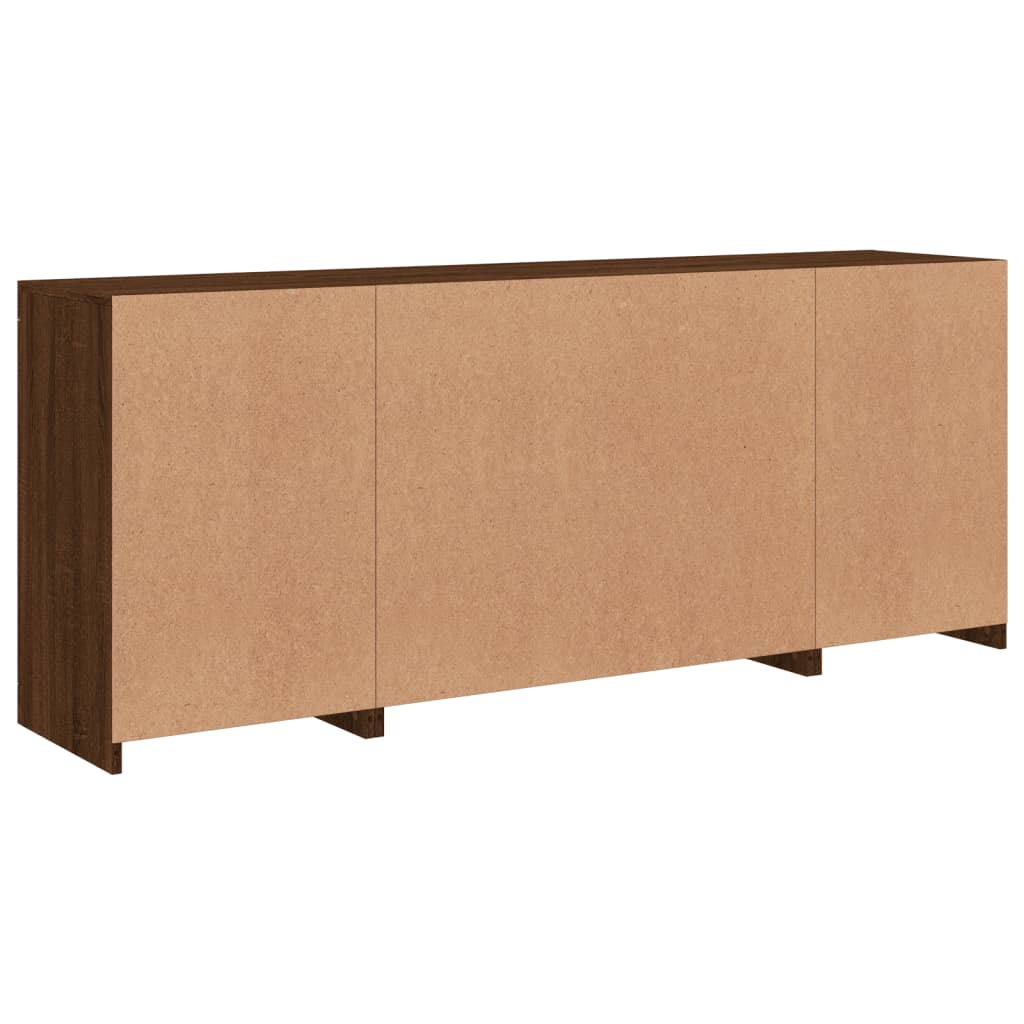 Credenza con Luci LED Rovere Marrone 163x37x67 cm 3209099