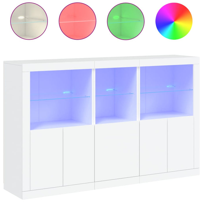 Credenza con Luci LED Bianca 162x37x100 cm 3209142