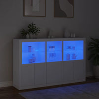 Credenza con Luci LED Bianca 162x37x100 cm 3209142