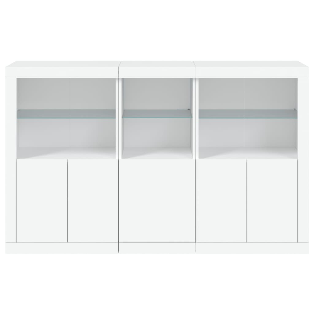 Credenza con Luci LED Bianca 162x37x100 cm 3209142