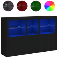 Credenza con Luci LED Nera 162x37x100 cmcod mxl 85881