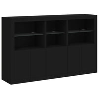 Credenza con Luci LED Nera 162x37x100 cmcod mxl 85881