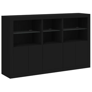 Credenza con Luci LED Nera 162x37x100 cmcod mxl 85881