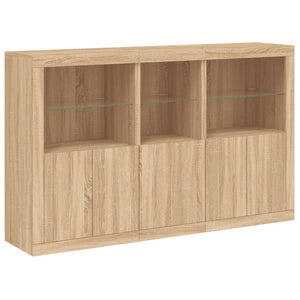 Credenza con Luci LED Rovere Sonoma 162x37x100 cm 3209144