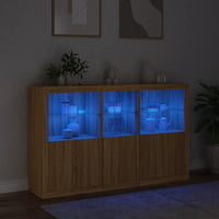 Credenza con Luci LED Rovere Sonoma 162x37x100 cm 3209144