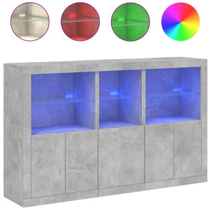 Credenza con Luci LED Grigio Cemento 162x37x100 cm 3209145