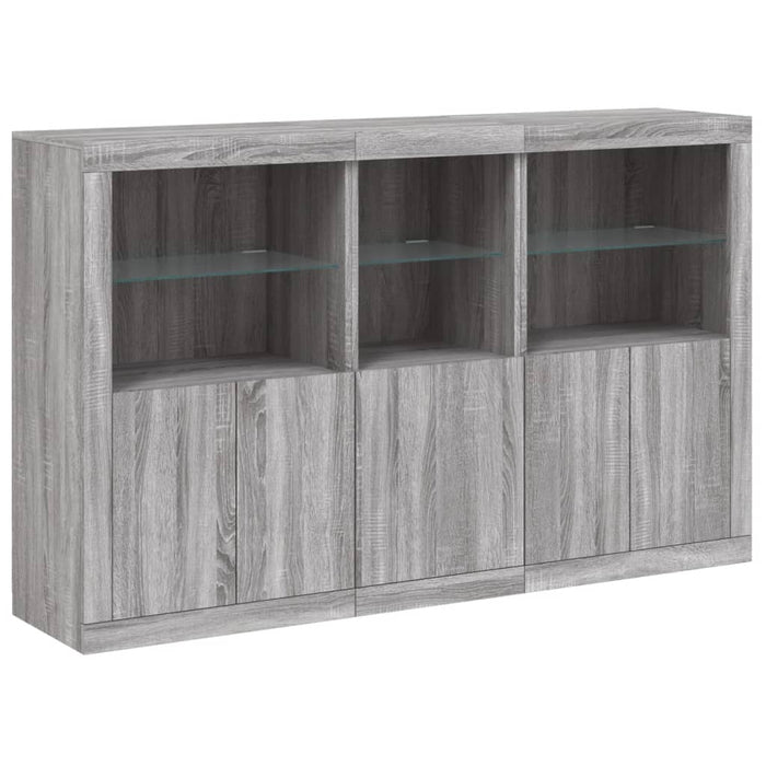 Credenza con Luci LED Grigio Sonoma 162x37x100 cmcod mxl 133829