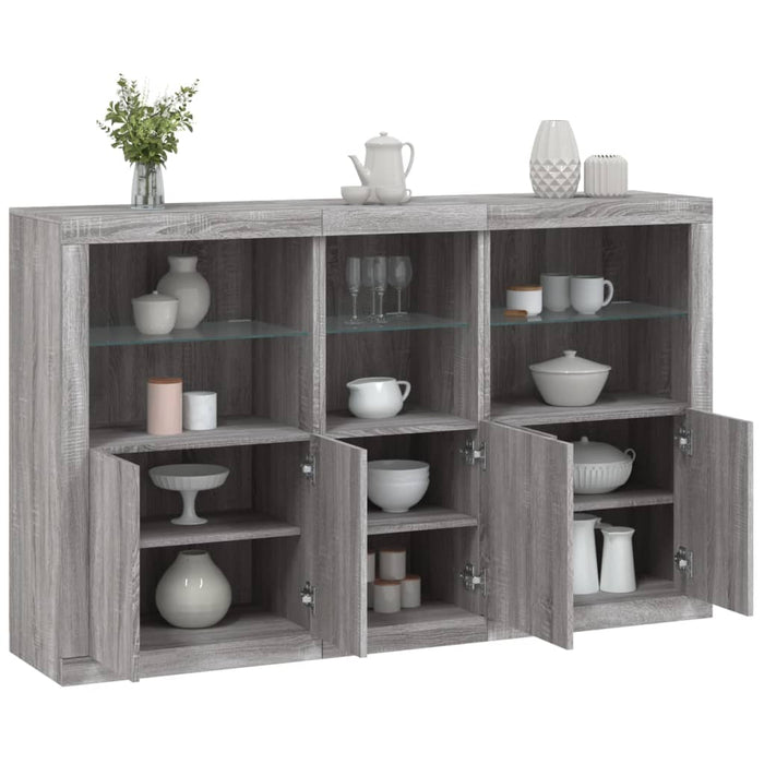 Credenza con Luci LED Grigio Sonoma 162x37x100 cmcod mxl 133829