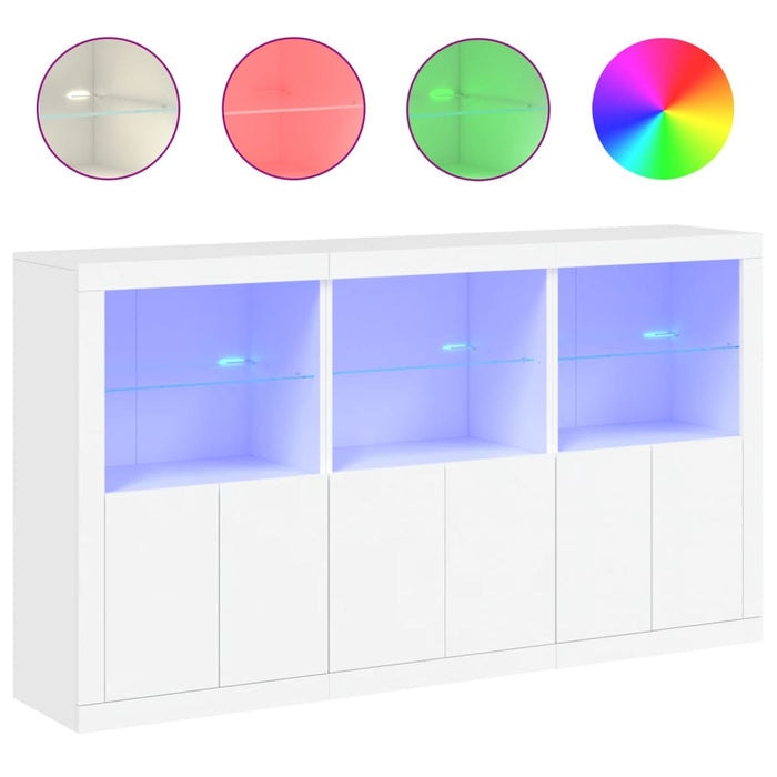 Credenza con Luci LED Bianca 181,5x37x100 cmcod mxl 109856