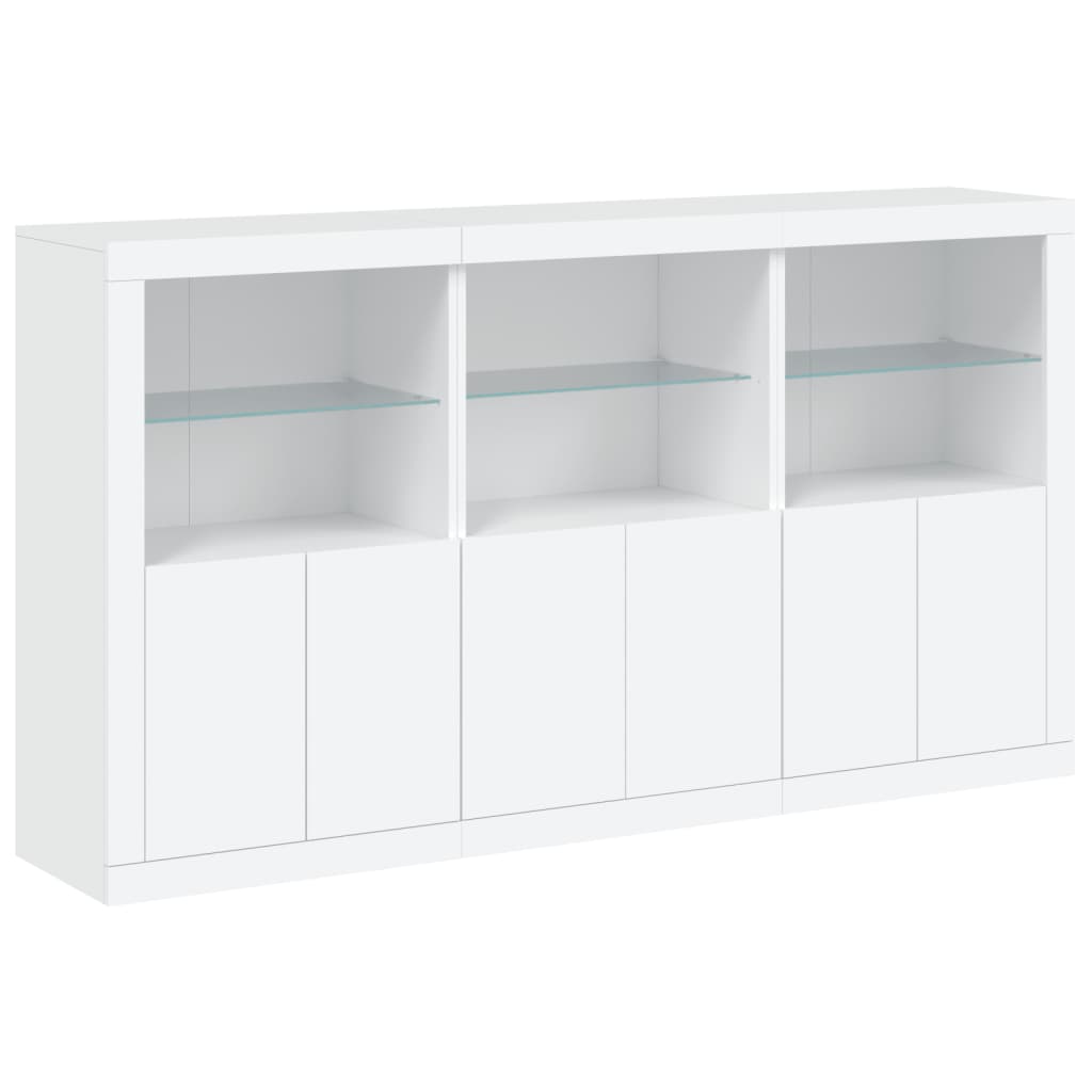 Credenza con Luci LED Bianca 181,5x37x100 cm 3209149