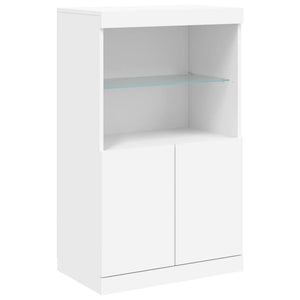 Credenza con Luci LED Bianca 181,5x37x100 cm 3209149