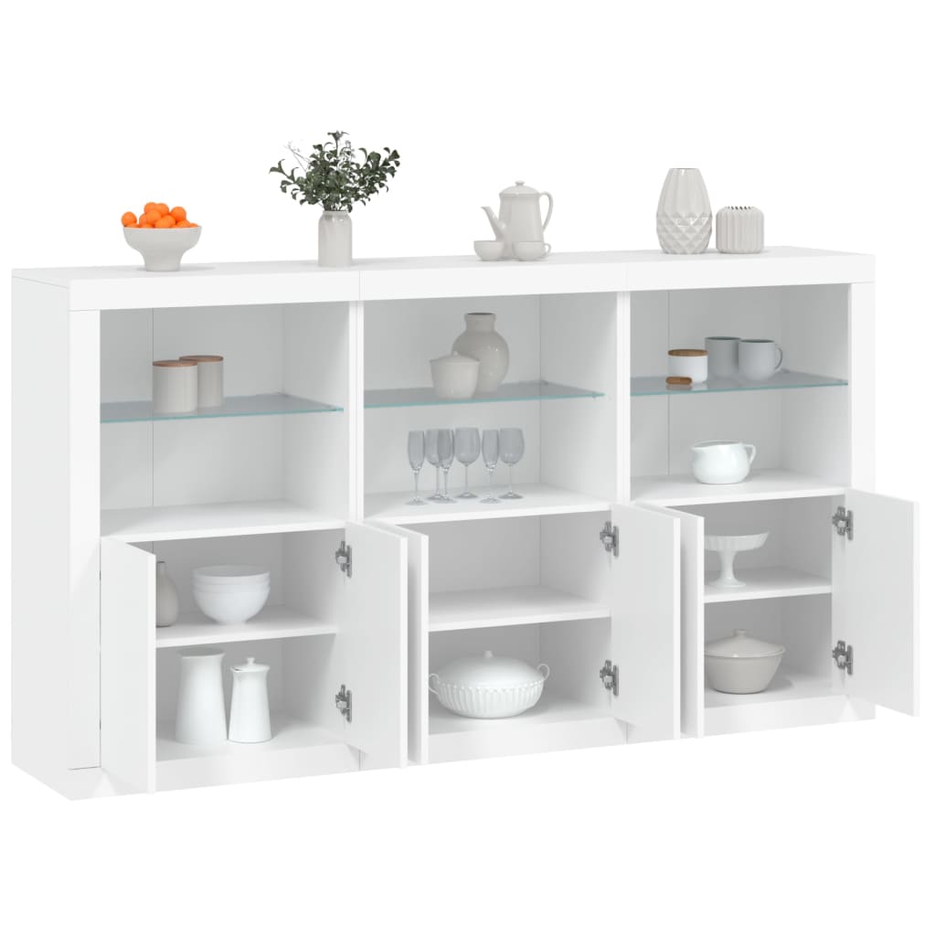 Credenza con Luci LED Bianca 181,5x37x100 cmcod mxl 109856