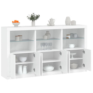 Credenza con Luci LED Bianca 181,5x37x100 cm 3209149