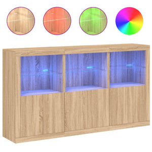 Credenza con Luci LED Rovere Sonoma 181,5x37x100 cm 3209151