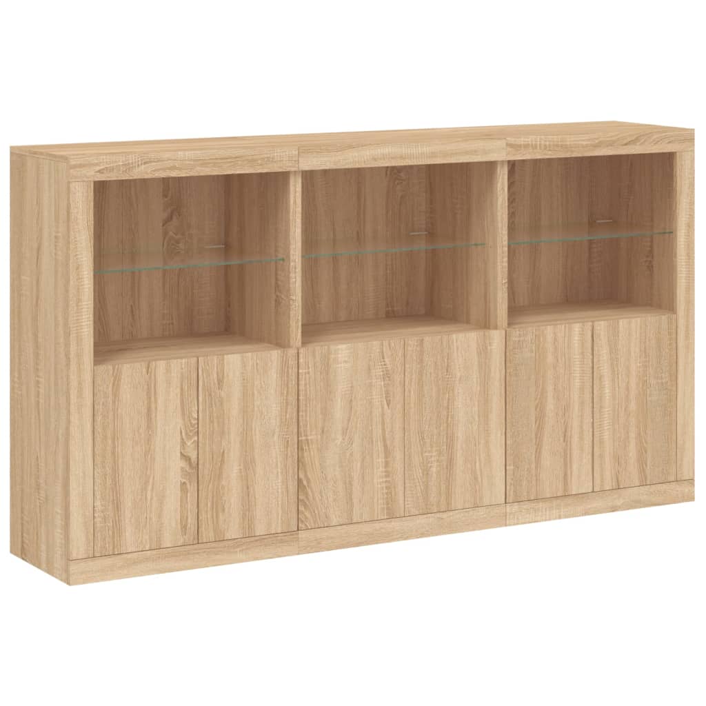 Credenza con Luci LED Rovere Sonoma 181,5x37x100 cm 3209151