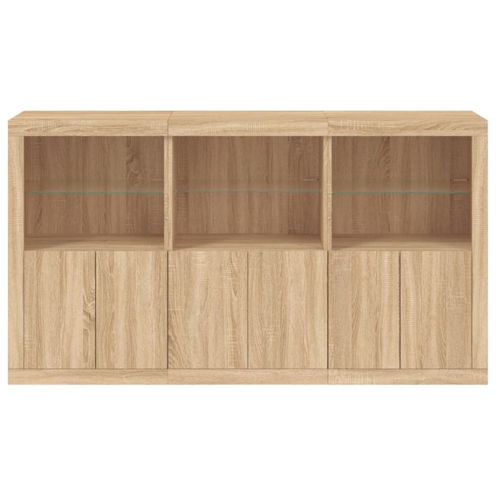 Credenza con Luci LED Rovere Sonoma 181,5x37x100 cm 3209151