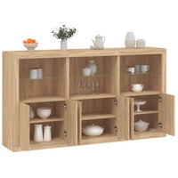 Credenza con Luci LED Rovere Sonoma 181,5x37x100 cm 3209151