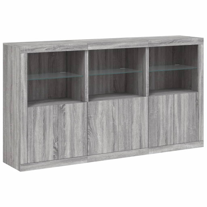 Credenza con Luci LED Grigio Sonoma 181,5x37x100 cmcod mxl 109857