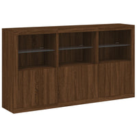 Credenza con Luci LED Rovere Marrone 181,5x37x100 cm 3209155