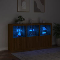 Credenza con Luci LED Rovere Marrone 181,5x37x100 cm 3209155