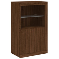 Credenza con Luci LED Rovere Marrone 181,5x37x100 cm 3209155