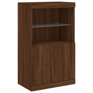 Credenza con Luci LED Rovere Marrone 181,5x37x100 cm 3209155