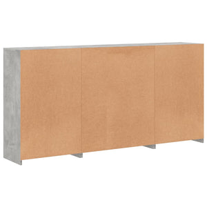 Credenza con Luci LED Grigio Cemento 202x37x100 cm 3209159