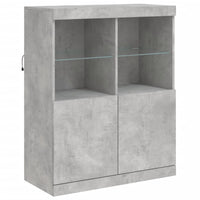 Credenza con Luci LED Grigio Cemento 202x37x100 cm 3209159