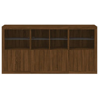 Credenza con Luci LED Rovere Marrone 202x37x100 cm 3209162