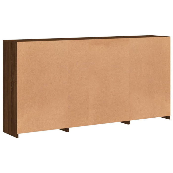 Credenza con Luci LED Rovere Marrone 202x37x100 cm 3209162