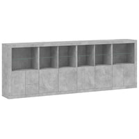 Credenza con Luci LED Grigio Cemento 283x37x100 cm 3209166