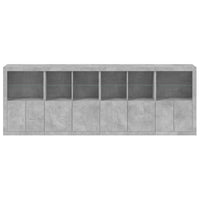 Credenza con Luci LED Grigio Cemento 283x37x100 cm 3209166