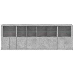 Credenza con Luci LED Grigio Cemento 283x37x100 cm 3209166