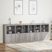 Credenza con Luci LED Grigio Sonoma 283x37x100 cm 3209168