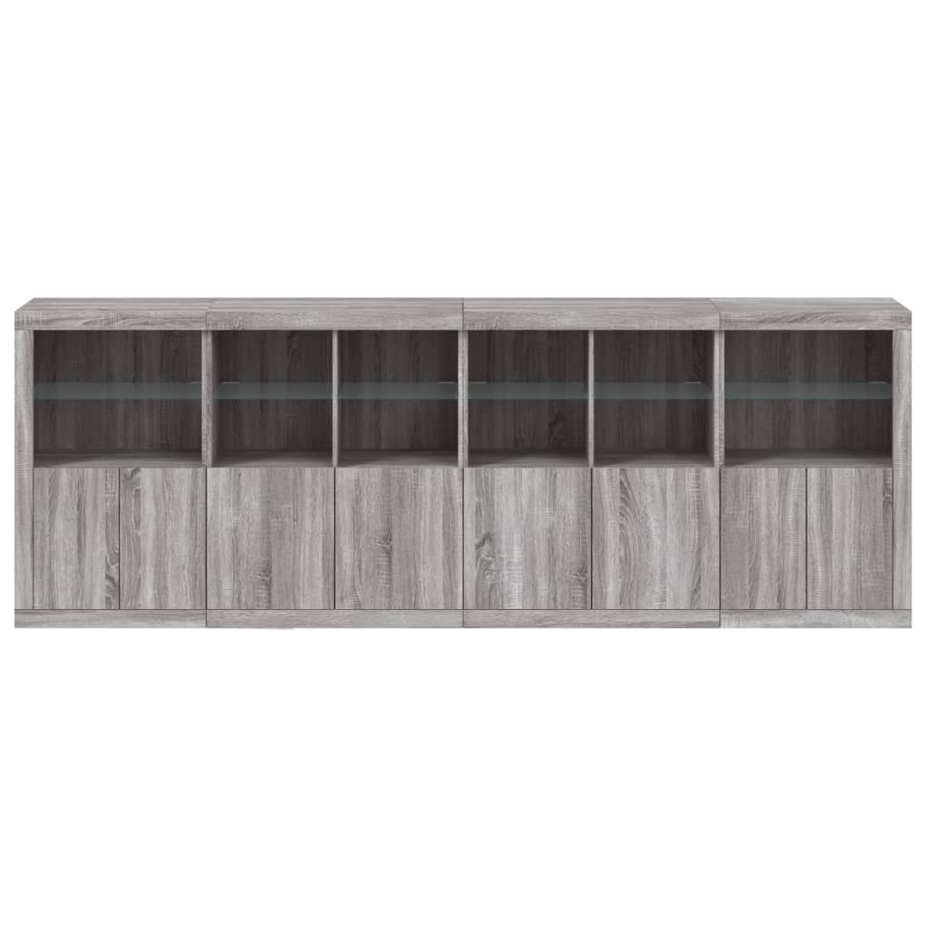 Credenza con Luci LED Grigio Sonoma 283x37x100 cm 3209168