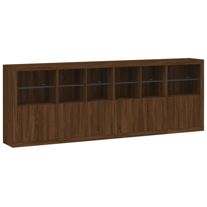 Credenza con Luci LED Rovere Marrone 283x37x100 cmcod mxl 85890