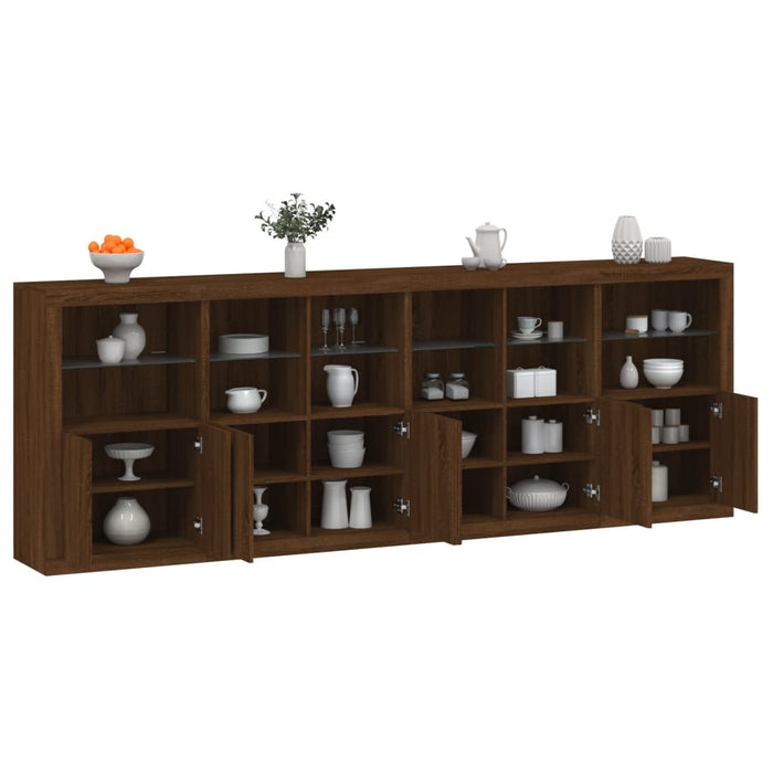 Credenza con Luci LED Rovere Marrone 283x37x100 cmcod mxl 85890