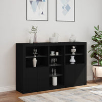 Credenza con Luci LED Nera 162x37x100 cm 3209171